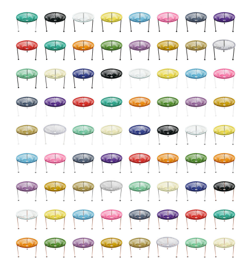 Zica Table, White on White Frame
