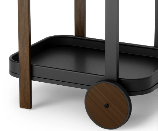 Bellwood Bar Cart, Black/Walnut
