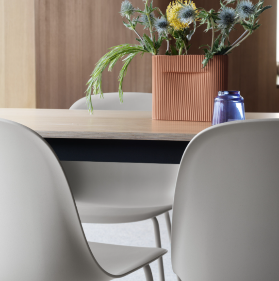 Fiber Side Chair, Ochre Seat/Black Tube base