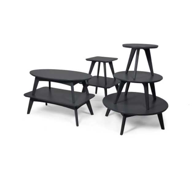 Satellite End Table, Round 26", Charcoal Grey