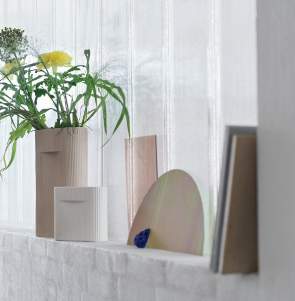 Ridge Vase, Off-White, 19"