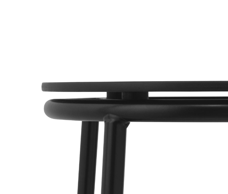 Circa Stool 45 cm Black Steel, Black Oak