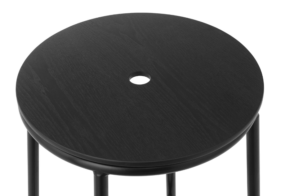 Circa Stool 45 cm Black Steel, Black Oak