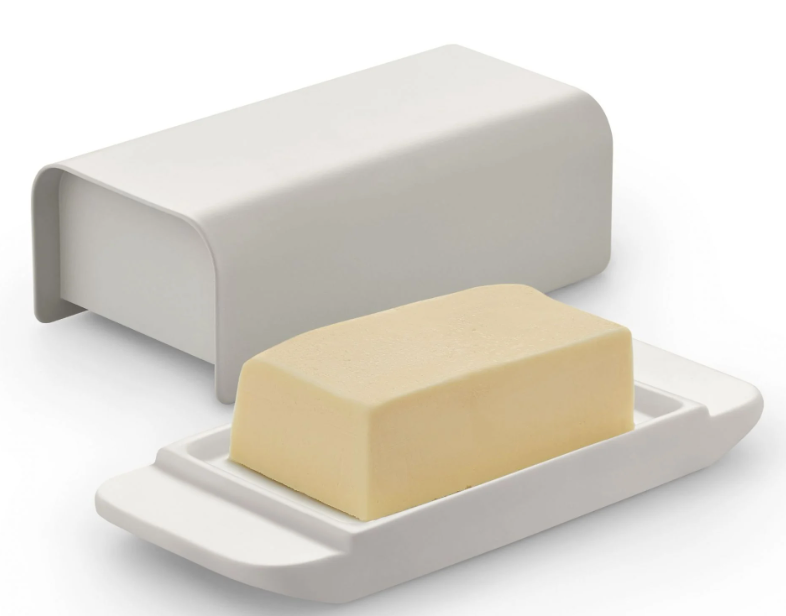 Mattina Butter Dish, Warm Grey
