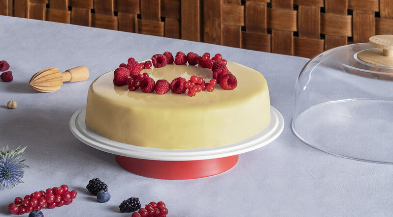 Mattina Small Cake Stand, Red