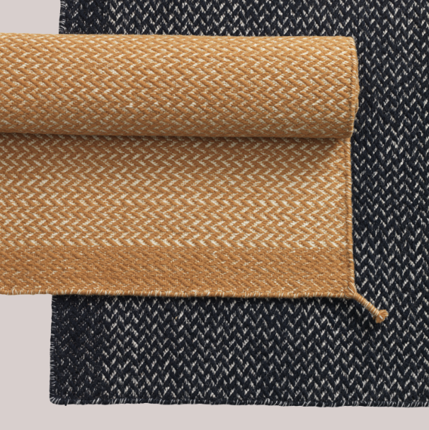 Ply Rug, Black/White 55 x 33"