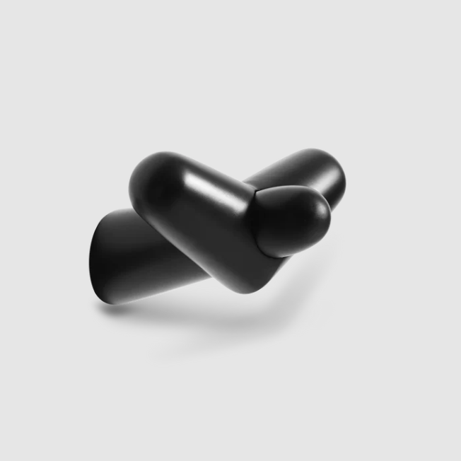 Tail Wing Hook (Small), Black Painted Solid Birch