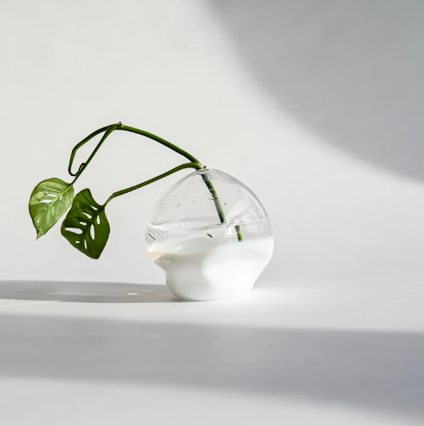 Splash Bottom Vase, White