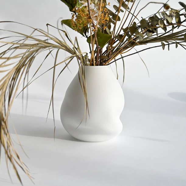 Boulder Vase, White