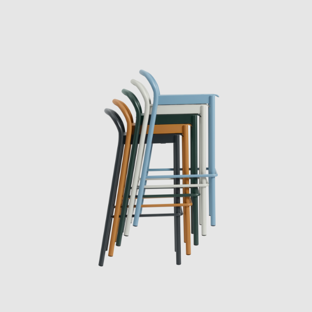 Linear Steel Stool, 65cm,  Burnt Orange