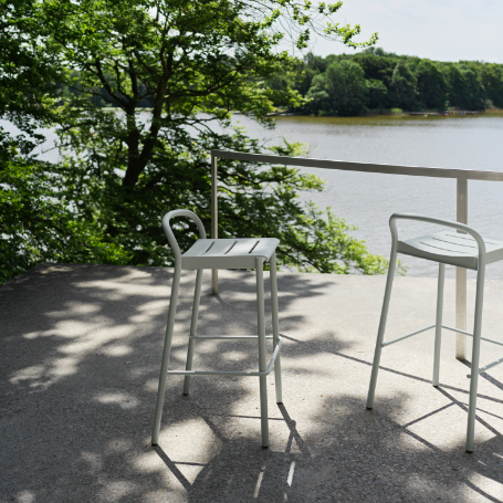 Linear Steel Stool, 65cm,  Grey