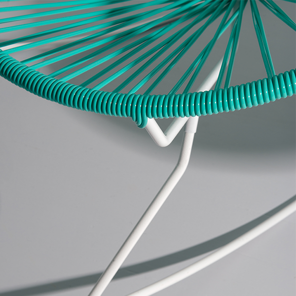 Acapulco Chair, Sea Foam Cord/White Frame