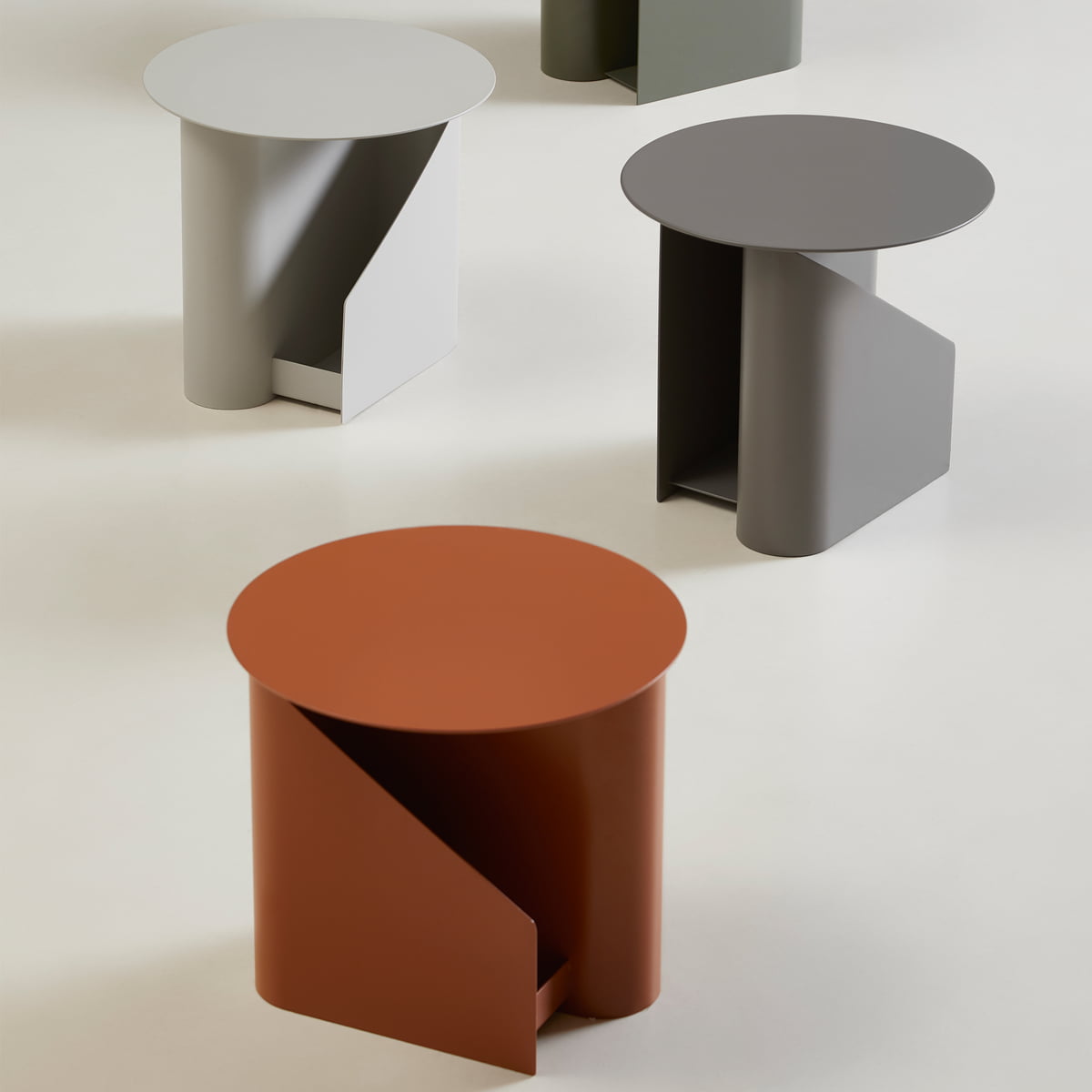 Sentrum Side Table, Dusty Green, painted metal