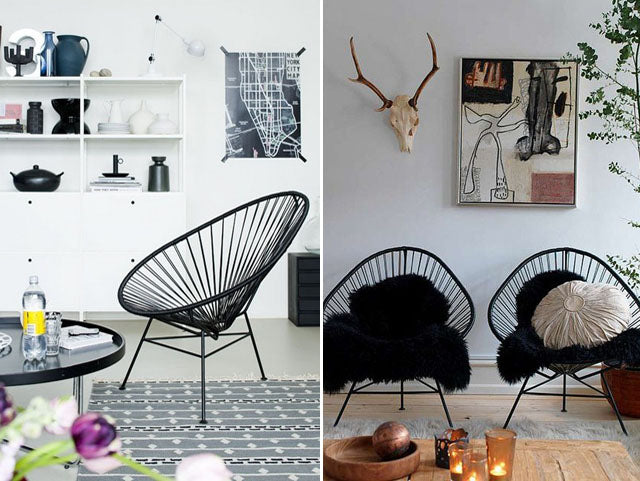 Acapulco Chair, Light Blue Cord/White Frame
