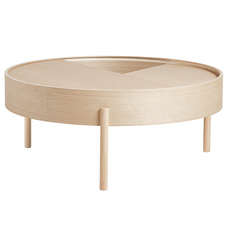 Arc Coffee Table, 89cm, White Pigmented Ash