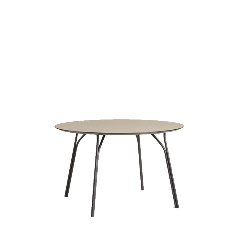 Tree Dining Table (120 cm), Beige Fenix Laminate Top and Black Painted Metal Legs