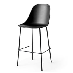 Harbour Stool, Counter Height in Black Steel, Seat of Polypropylene in Black-Stools-Audo-vancouver special