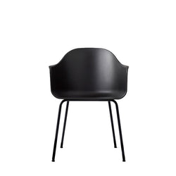 Harbour Arm Chair, Black Plastic Shell, Black Metal legs-Chairs-Audo-vancouver special