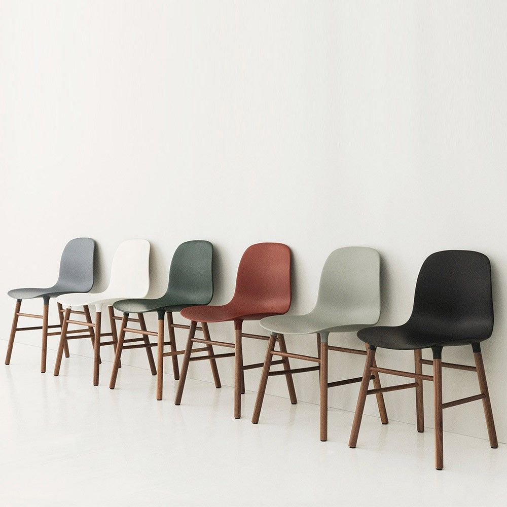 Form Chair, White/Walnut