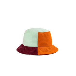 Colorblock Bucket Hat, Jade Wine Red