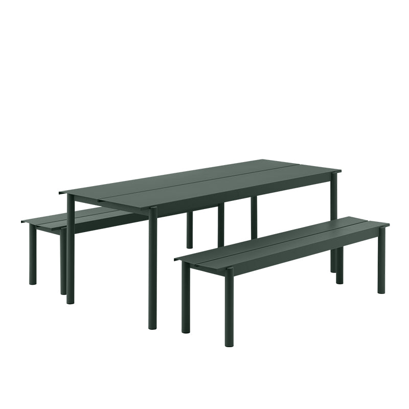 Linear Steel Table, Dark Green 200cm