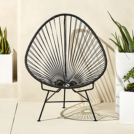 Acapulco Chair, Grey Cord/ Black Frame