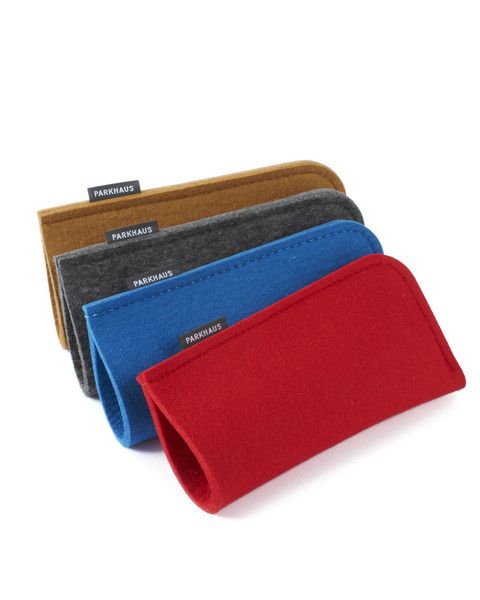 Felt eye glass case, 18x9cm, hellgrau
