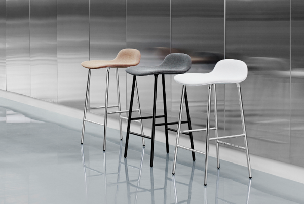 Form Stool 65 cm Grey/Grey metal base
