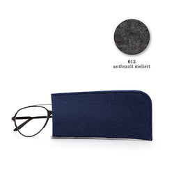 Felt eye glass case, 18x9cm, anthrazit