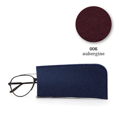 Felt eye glass case, 18x9cm, aubergine