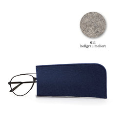 Felt eye glass case, 18x9cm, hellgrau