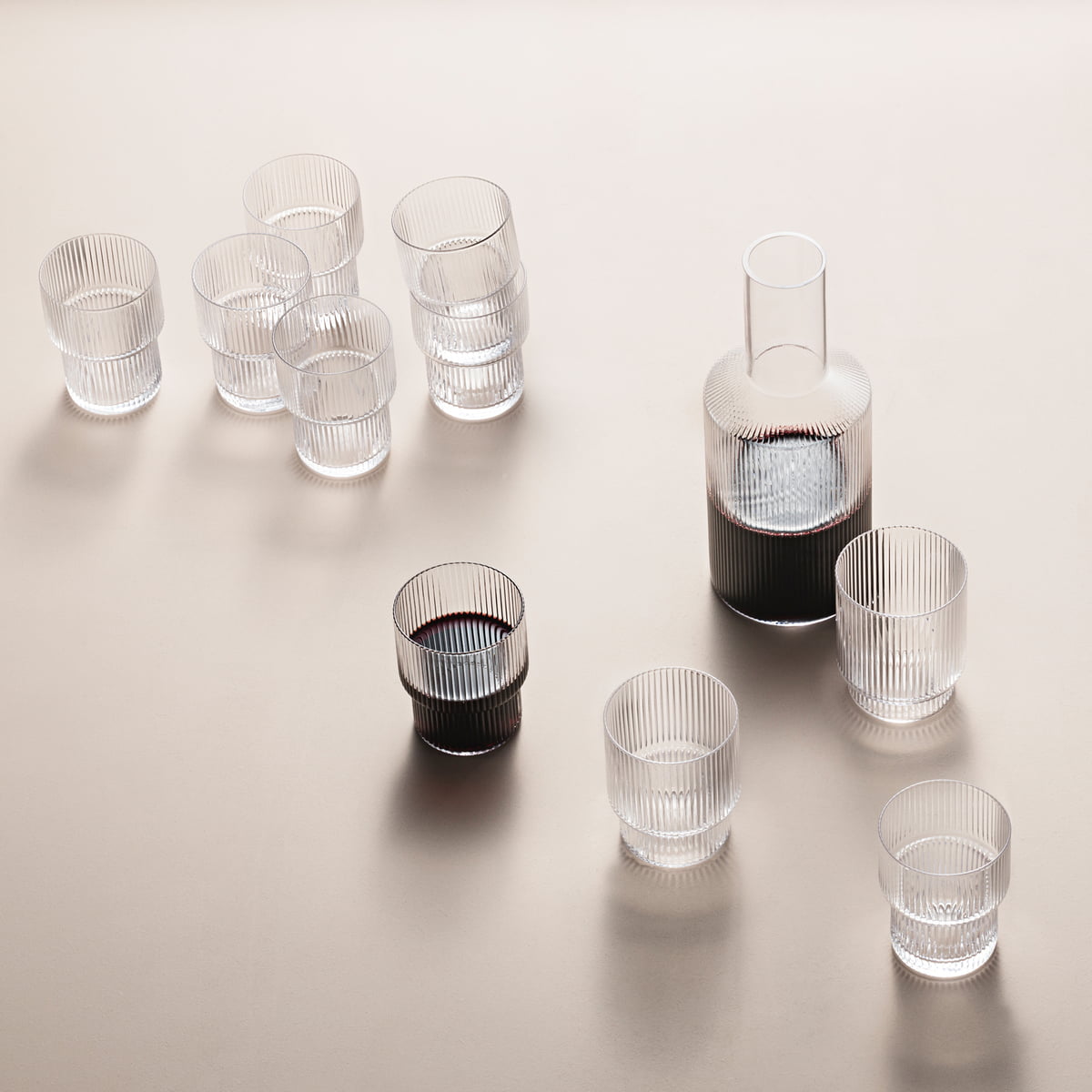 Ripple Glasses, Small, Clear, Set of 4