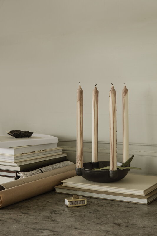 Dryp Candles Pair, Beige