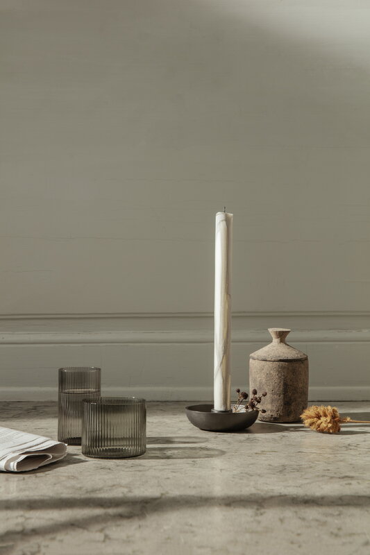 Dryp Candles Pair, Warm Grey