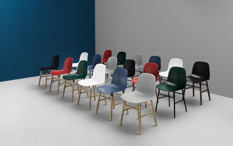 Form Chair, White/Walnut