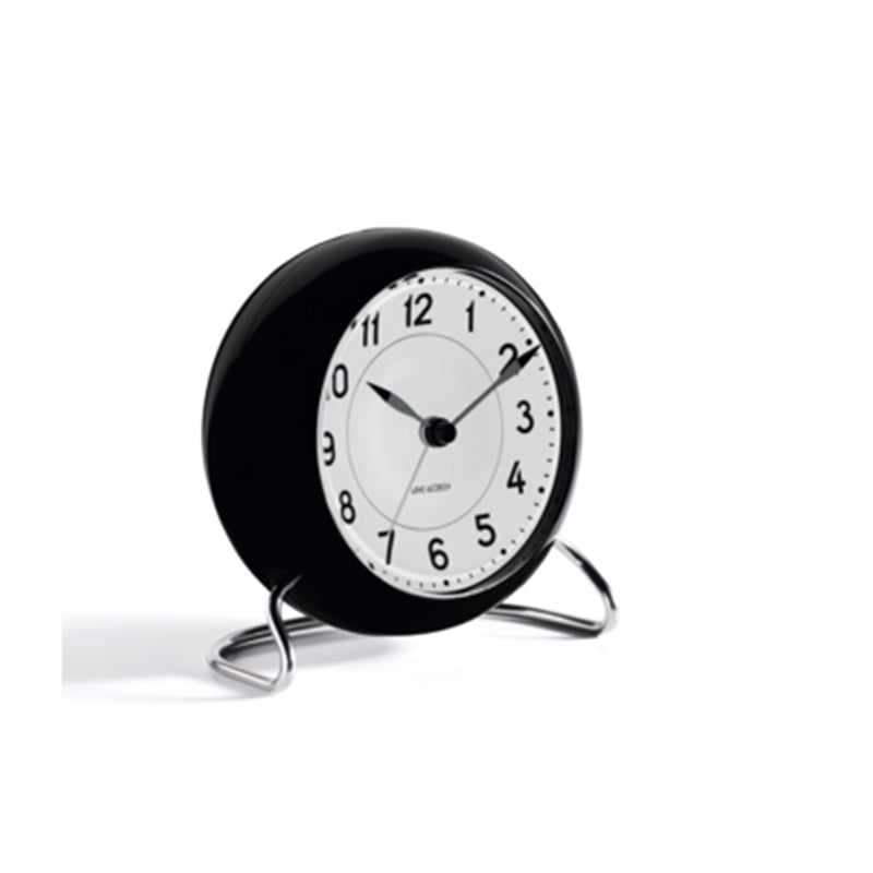 Arne Jacobsen Station Table Alarm Clock Black/White