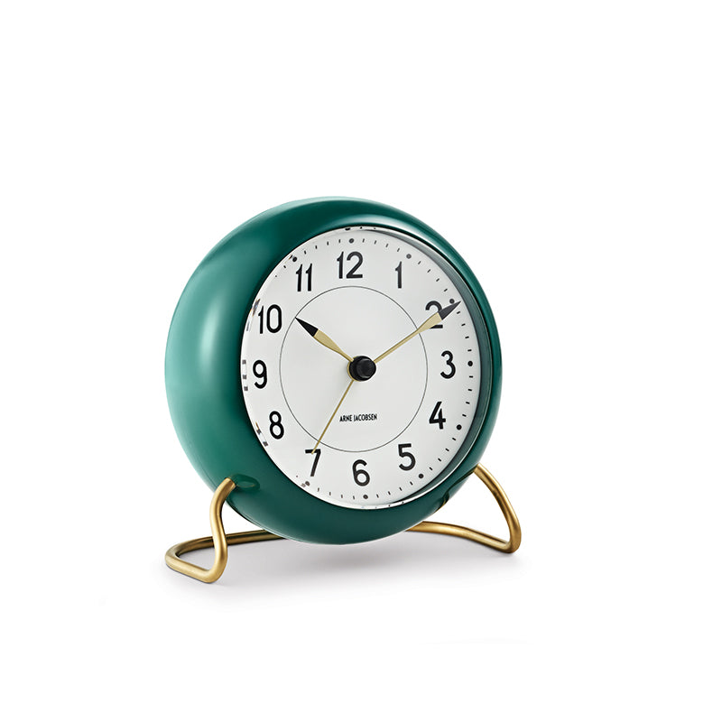 Arne Jacobsen Station Table Alarm Clock Green/White