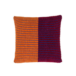 Grid Colorblock Pillow - Wine Flame