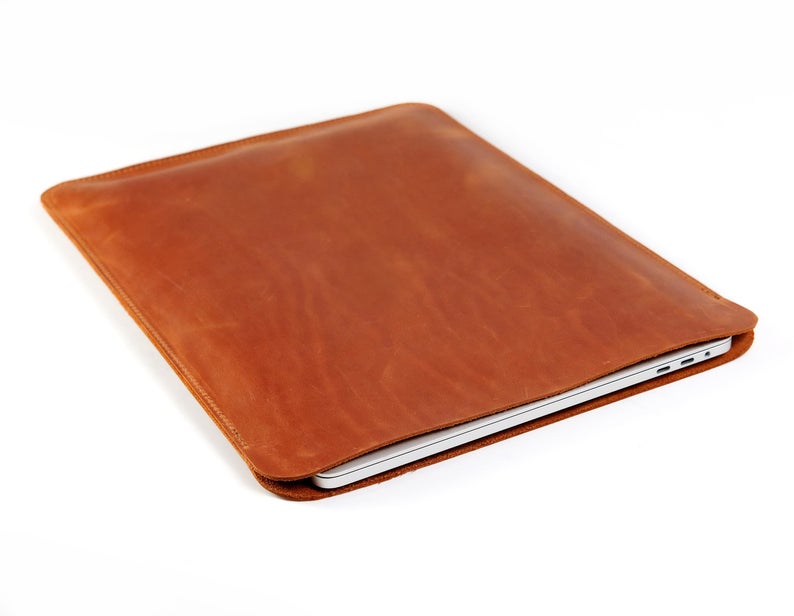 Leather Laptop Case, Mac 13", Cognac