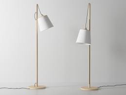 Pull Floor Lamp, White/Oak
