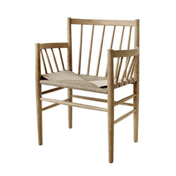 J81 Dining Arm Chair, Oak / Natural Seat