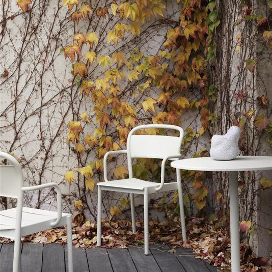 Linear Steel Arm Chairs, Off White