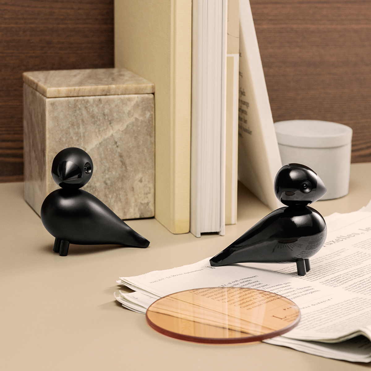 Kay Bojesen Lovebirds, Black (set/2)
