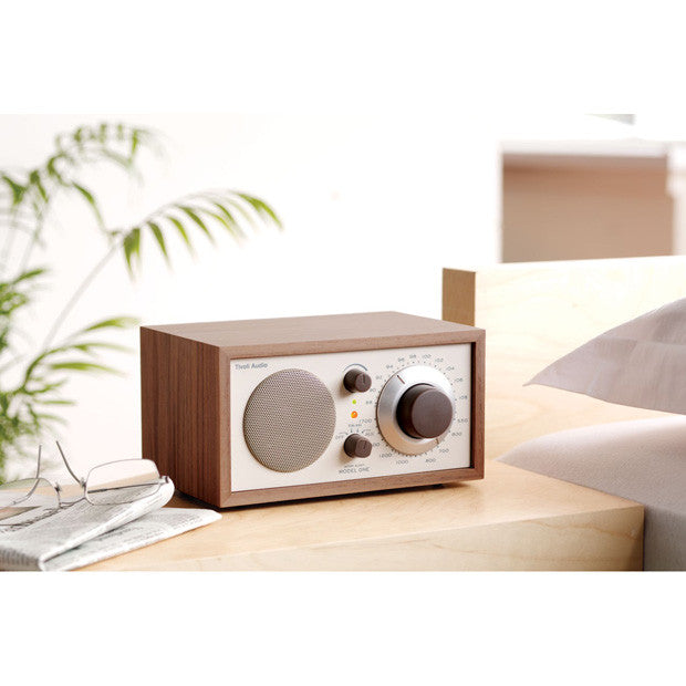 Model One Table Radio, Classic Walnut/Beige