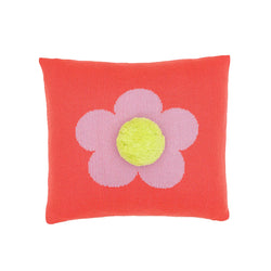 Flower Pom Pillow Cover-Melon