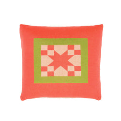Quilt block pillow cover- blush melon
