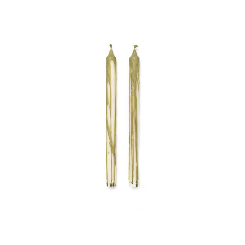 Dryp Candles Pair, Olive Green
