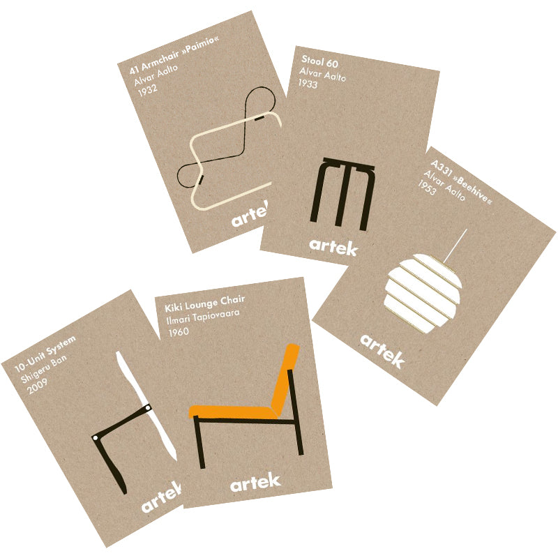 Artek | Artek Greige Cards Icon Cards, 5 pc Set