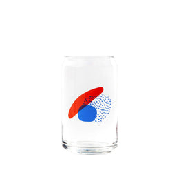 Drinking Glass, Blue/Red