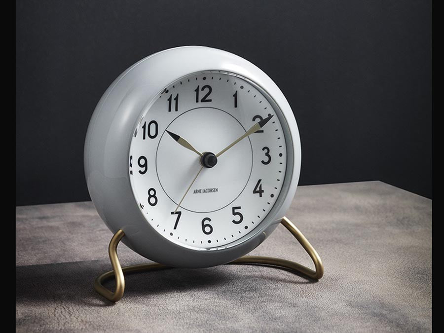 Arne Jacobsen Station Table Alarm Clock Grey/White